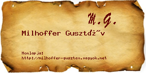 Milhoffer Gusztáv névjegykártya