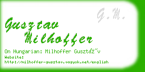 gusztav milhoffer business card